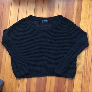 The Kooples Black Open Knit Cropped Sweater Sz S